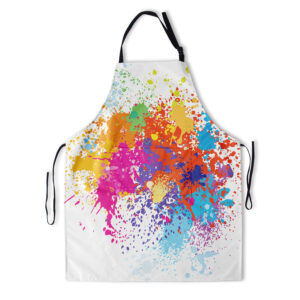 Art Colorful Apron Adjustable Neck Aprons with Pockets Waterproof Apron Adults